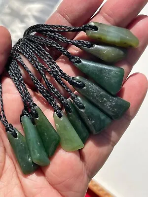 New Zealand Maori Pounamu Jade Greenstone Nephrite SMALL OFFCUT 10 Pendants LOT2 • $80.19