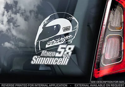 Marco Simoncelli -Moto GP Car Sticker- Honda HELMET 58- PROCEEDS TO CHARITY TYP2 • $5.57