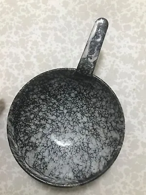 Rare Mint Black Original Enamelware Antique Black And White Egg Poacher Unique! • $74