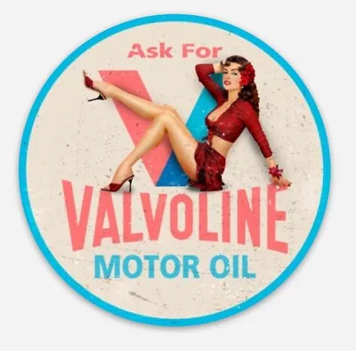 Vintage Retro Style Valvoline Racing Oil Pin Up Logo Vinyl Decal Sticker • $2.99