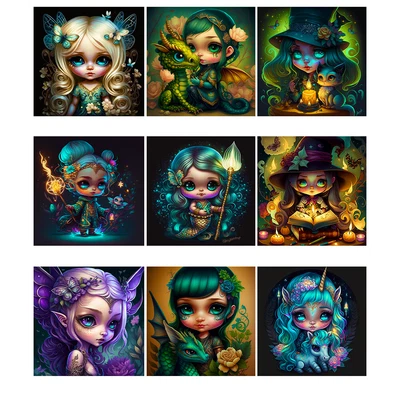 $3.99 • Buy 5D Full Drills Diamond Painting Fairy Embroidery Art Decor Cross Stitch Kits DIY