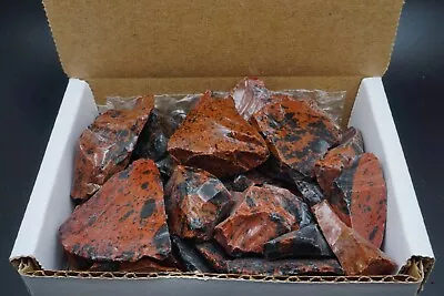 Mahogany Obsidian 1/2 Lb Box Natural Brown Black Crystal Chunks Volcanic Glass • $11.96