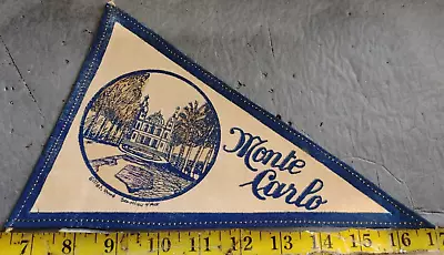 Vintage Monte Carlo Felt Pennant 10  Long {cs1064} • $36