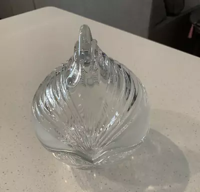 Vintage Mikasa Crystal Serving Bowl Unique Shape With Deep Waves With Lid. • $50