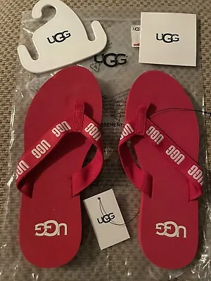 New Ugg  Graphic Flip Flop Women's 5 Red • $24