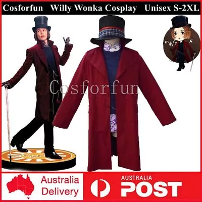 Charlie And The Chocolate Factory Willy Wonka Johnny Depp Cosplay Costume Outfit • $125.89