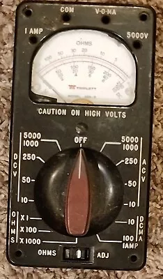 TRIPLET VOLTMETER Vintage Model 666-R Ammeter Ohmmeter Bakelite Case Black  • $39.69