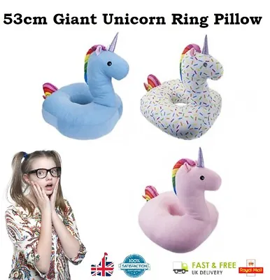 £29.10 • Buy 53cm GIANT UNICORN RING PILLOW Pony Plush Cuddly Cushion Kids Chair UK