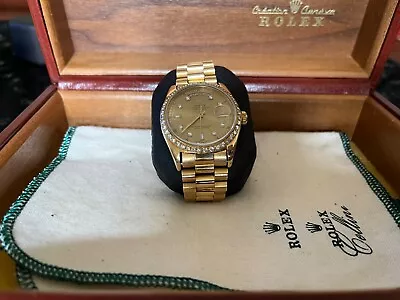 Rolex Day-Date 18038 Gold President Bracelet With Diamond Bezel • $4550