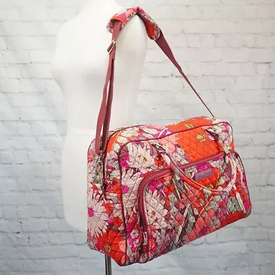 ❤️ VERA BRADLEY Bohemian Blooms Weekender Duffel Red Pink Daisy Floral • $58.99