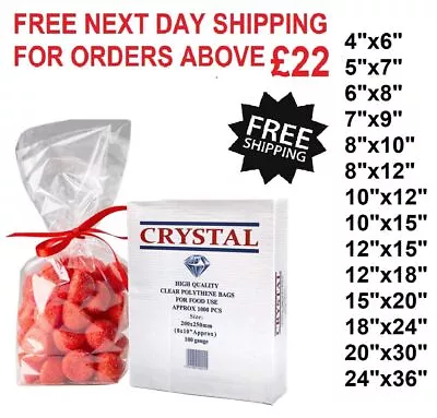 Clear Polythene Food Freezer Storage Bags For Fruit Vegetable 120G - All Sizes • £21.99