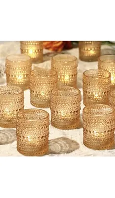 24 Pcs Gold Votive Candle Holders For Table Centerpieces Glass Candle Holders • $30.08