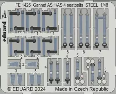 Eduard FE1426 1:48 Fairey Gannet AS.1/AS.4 Seatbelts STEEL • £6.29