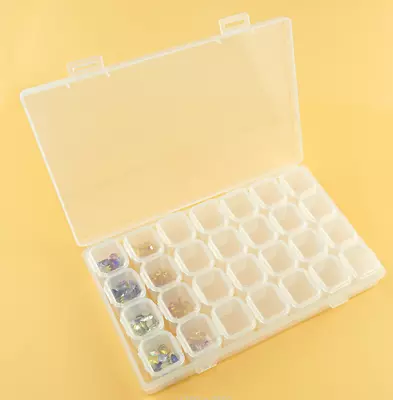 28 Compartment Plastic Jewelry Craft Storage Box Case Beads Container Organizer • £3.95