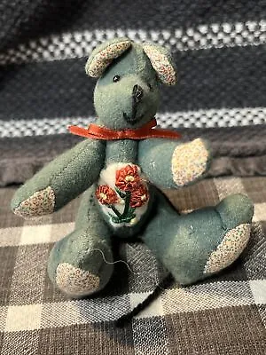 Vintage Handmade Hand Embroidery Mini Teddy Bear Movable Parts • $8.95