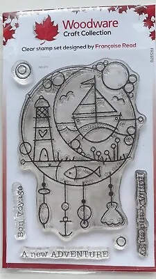 £3.25 • Buy Seaside Dreamcatcher Clear Stamp Set By Woodware- 6 Stamps
