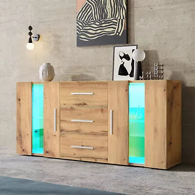 £135.99 • Buy TV Unit 140cm LED Sideboard Cabinet Cupboard TV Stand Living Room BT