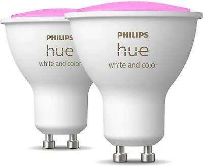 £89.95 • Buy 2x Philips Hue White Colour Ambiance GU10 Spot Light Bluetooth 