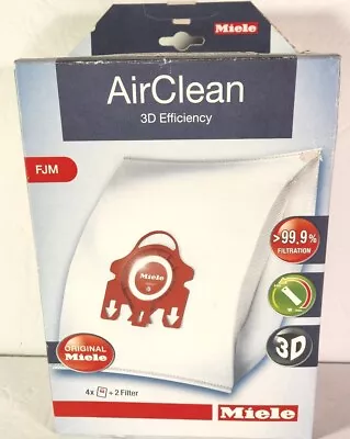 Miele FJM Vacuum Cleaner Bags - 3D AirClean - 4 HEPA Bags & 2 Filters  • £13.25