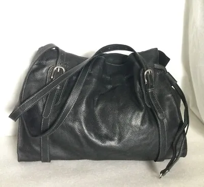 Large COUNTRY ROAD Black Leather Tote/Shoulder Bag / Handbag • $139
