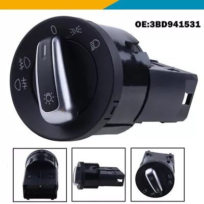 Chrome Head Light Fog Control Switch For VW Bora Beetle Golf Jetta MK4 Passat B5 • $10.68