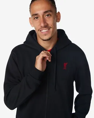 LFC Liverpool FC Mens Black Hooded Jacket Size Small • £34.99
