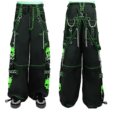 Gothic Pant | GREEN Super Skull Gothic Cyber Chain Goth Jeans Punk Rock Pants • $49.99