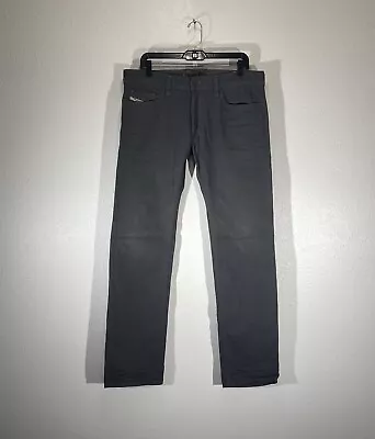 Diesel Jeans Mens 33x34 Straight Leg Slim Fit Safado Dark Gray Denim Italy 0801D • $50.11