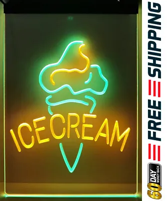 Ice Cream Shop Bar LED Neon Light Sign Open Business Display Wall Art Lamp Décor • $99.99