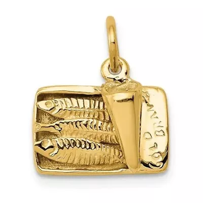 925 Sterling Silver Vintage Can Fish Charm Pendant 14K Yellow Gold Plated 18  • $139.99