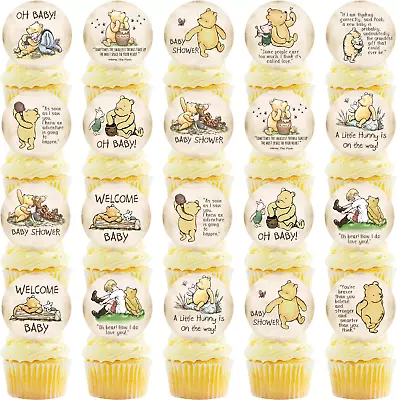 Classic Winnie Party Supplies 24PCS Baby Shower Cupcake Toppers Decorations For • $14.99