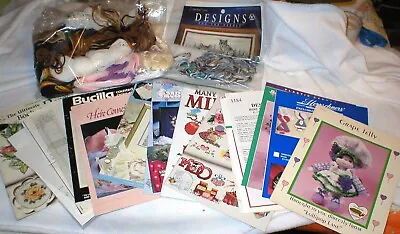 Huge Lot Cross Stitch Embroidery Plastic Canvas Patterns Vintage Lot Sold As Is • $30