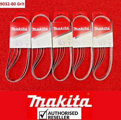25Pcs Genuine Makita 9mm X 533mm Belt Sander Abrasive Belts For 9032-80 Grit • £34.86