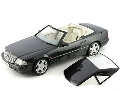 Rare Mercedes Sl 600 R129 Facelift 1995-2001 Black 1:18 Autoart (dealer Model) • £2499.95