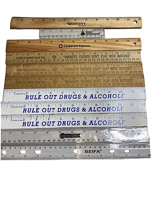  Advertising Rulers Vintage Lot/20 Wooden Wood Plastic Smokey Bear Say No..  • $10.49