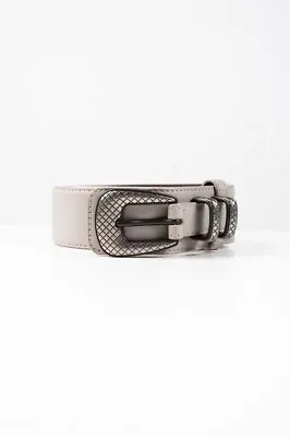 Original Bottega Veneta Men Belt Checked Silver Pattern Buckle Size 90/36 H2867 • £199