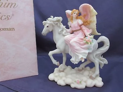 $35 • Buy Roman Seraphim Angel Simone Natures Own, Riding Beautiful Horse, Has Orig Box