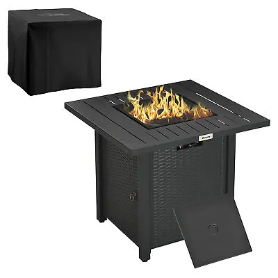 Outsunny 40000 BTU Gas Firepit Table With Protective Cover Spark Guard • £154.99