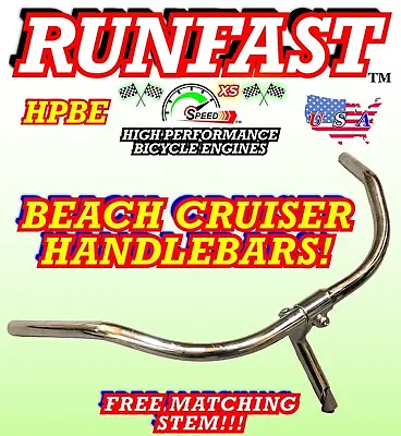 $19.99 • Buy Beach Cruiser Bike Bicycle Style Handlebar Bar Vintage With Free Stem