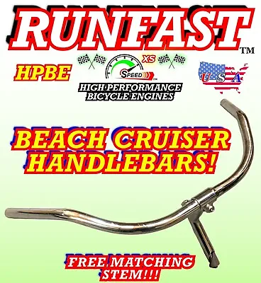 Beach Cruiser Bike Bicycle Style Handlebar Bar Vintage With Free Stem • $29.99