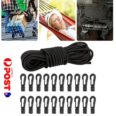 $15.59 • Buy 10m Elastic Bungee Cord Shock Cord Tethering Boat Kayak+20 Rope Hook End Tools A