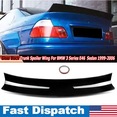 CSL Style Rear Trunk Spoiler Wing Lip For BMW E46 4 Door 1996-2006 Glossy Black • $1048.70