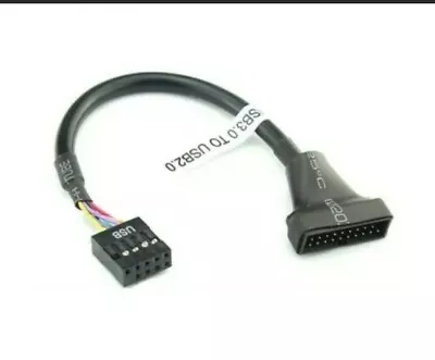 USB 3.0 Motherboard Male Header 20 Pin To 9 Pin Female USB 2.0 Cable Adapter UK • £2.99