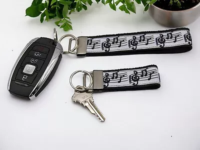 Music Notes Keychain Key Chain  Fob Wristlet Teacher Musical Instrument  • $13.99