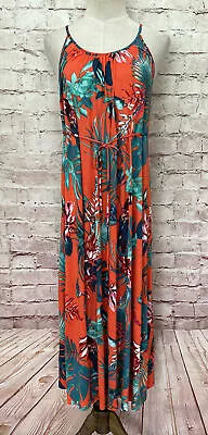 H&M MAMA Tropical Floral Sleeveless Midi Dress Casual Knit Maternity Size M • $25.20