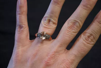 Rose Gold Plated Sterling Silver Simulated Morganite Oval Ring Size 5 • $25