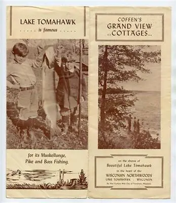 £38.69 • Buy Lake Tomahawk Grandview Cottages Brochure Wisconsin 1940's Restricted Clientele