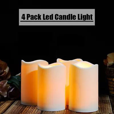 4Pcs LED Candle Light Battery Operated Flickering Pillar Candles Lights W/Timer • $17.99