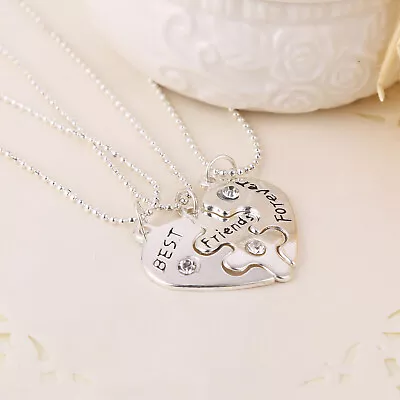 Best Friends Forever Heart Love Crystal (3) Necklaces • $14.95