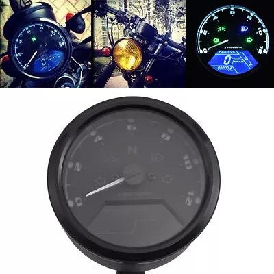 Motorcycle LCD Universal Digital Speedometer Odometer Tachometer 2/4 Cylinders • $35.98